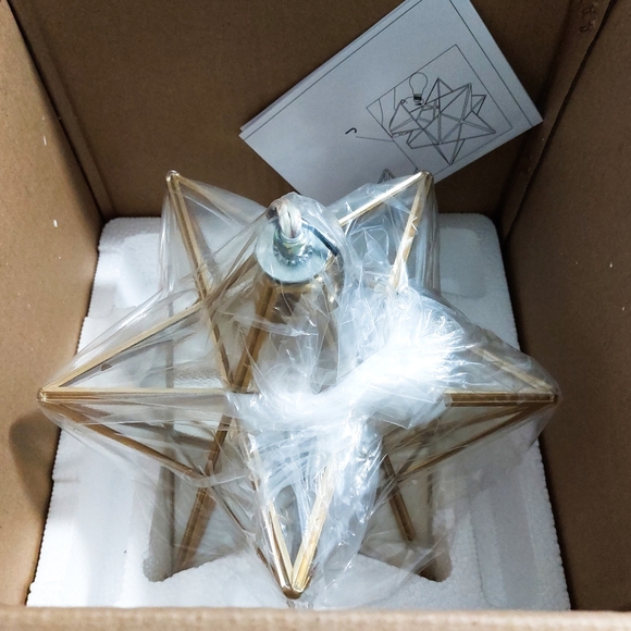 Brass Moravian Star Light Flush Mount Ceiling Light Mid Century Modern - Picture 5 of 5